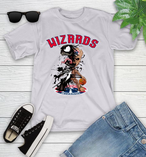 NBA Washington Wizards Basketball Venom Groot Guardians Of The Galaxy Youth T-Shirt 4