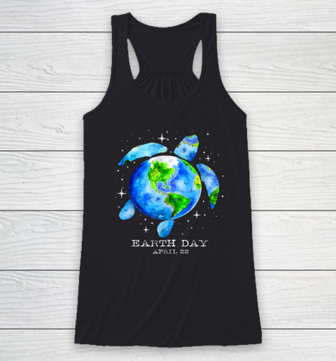 Earth Day Shirt Restore Earth Sea Turtle Art Save the Planet Racerback Tank