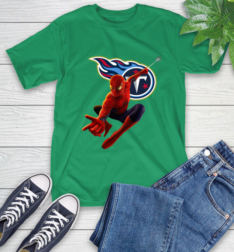 NFL Spider Man Avengers Endgame Football Tennessee Titans T-Shirt 7