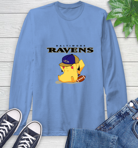 NFL Pikachu Football Sports Baltimore Ravens Long Sleeve T-Shirt 11