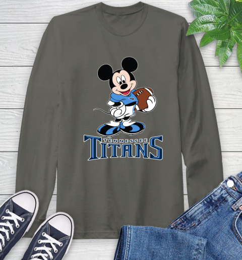 NFL Football Tennessee Titans Cheerful Mickey Mouse Shirt Long Sleeve T-Shirt 9