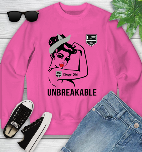 NHL Los Angeles Kings Girl Unbreakable Hockey Sports Youth Sweatshirt 3