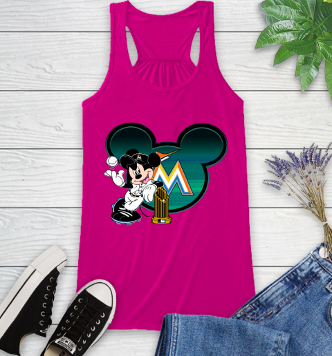 MLB Miami Marlins The Commissioner's Trophy Mickey Mouse Disney Racerback Tank 8