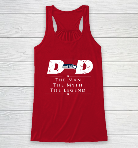 Seattle Seahawks NFL Football Dad The Man The Myth The Legend Racerback Tank 4