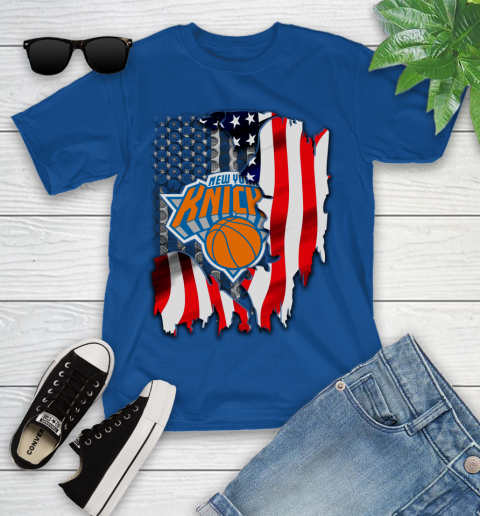 New York Knicks NBA Basketball American Flag Youth T-Shirt 12