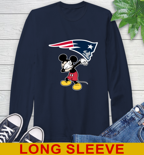New England Patriots NFL Football Dabbing Mickey Disney Sports Long Sleeve T-Shirt 4