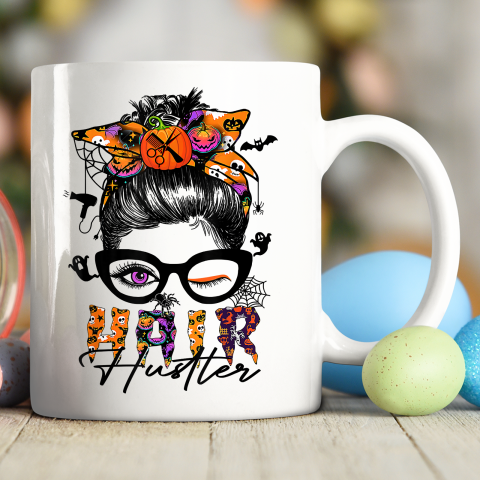 Hair Hustler Messy Bun Halloween Costume Ceramic Mug 11oz