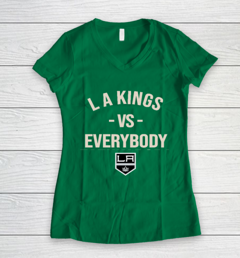 Los Angeles Kings Vs Everybody Women's V-Neck T-Shirt 3