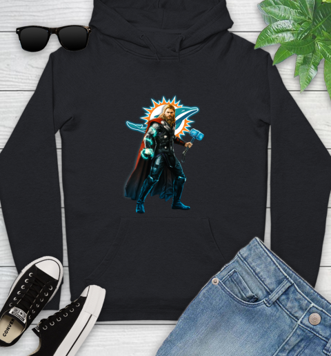 NFL Thor Avengers Endgame Football Miami Dolphins Youth Hoodie 2