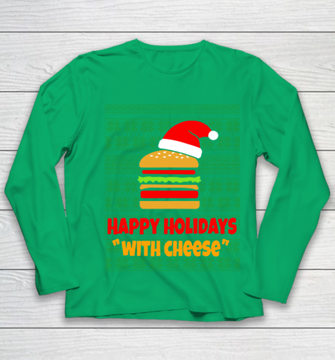 Happy Holidays With Cheese Christmas Ugly Youth Long Sleeve 4