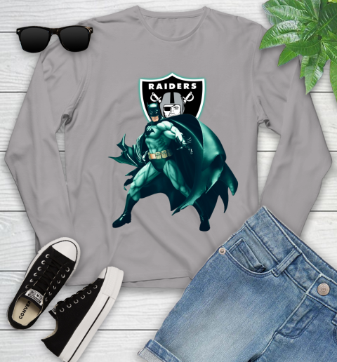 NFL Batman Football Sports Oakland Raiders Youth Long Sleeve 5