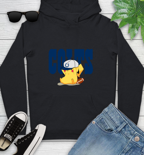 NFL Pikachu Football Sports Indianapolis Colts Youth Hoodie 2