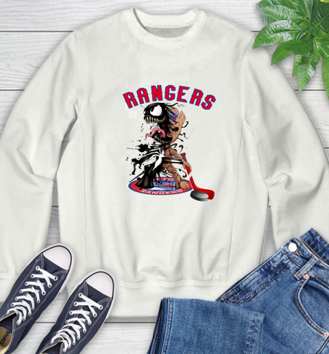 NHL New York Rangers Hockey Venom Groot Guardians Of The Galaxy Sweatshirt