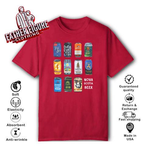 t3ls nova scotia beer classic t shirt 2 front red
