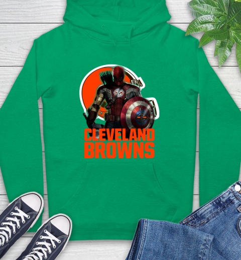 NFL Captain America Thor Spider Man Hawkeye Avengers Endgame Football Cleveland Browns Hoodie 8