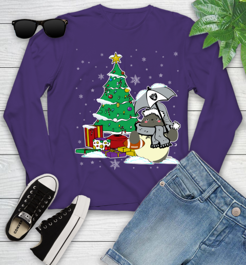 Oakland Raiders NFL Football Cute Tonari No Totoro Christmas Sports Youth Long Sleeve 4