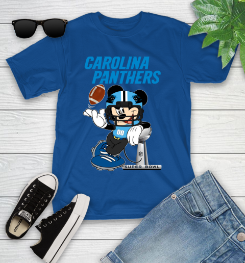 NFL Carolina Panthers Mickey Mouse Disney Super Bowl Football T Shirt Youth T-Shirt 9