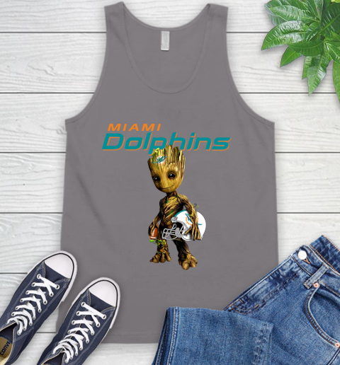 Miami Dolphins NFL Football Groot Marvel Guardians Of The Galaxy Tank Top 7