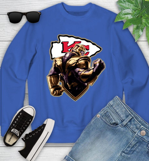 NFL Thanos Avengers Endgame Football Sports Kansas City Chiefs Youth Sweatshirt 8