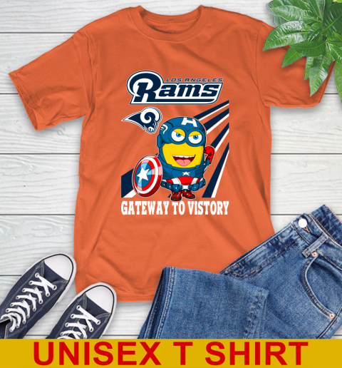 NFL Football Los Angeles Rams Captain America Marvel Avengers Minion Shirt T-Shirt 4