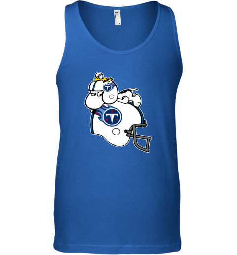 Snoopy And Woodstock Resting On Tennessee Titans Helmet ytnc snoopy and woodstock resting on tennessee titans helmet unisex tank 17 front royal