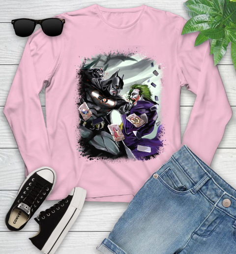 Philadelphia Flyers NHL Hockey Batman Fighting Joker DC Comics Youth Long Sleeve 10