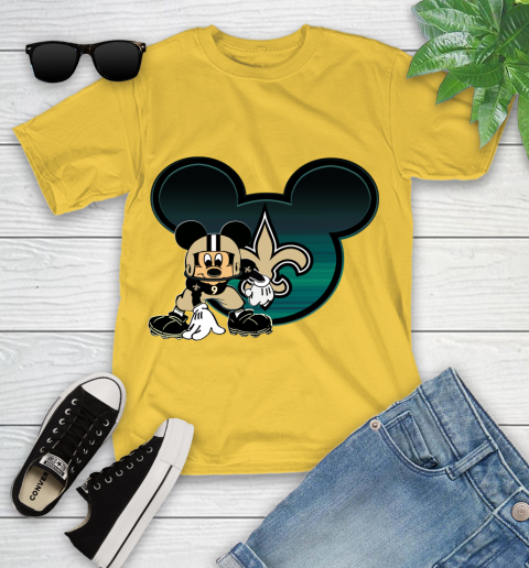 NFL New Orleans Saints Mickey Mouse Disney Football T Shirt Youth T-Shirt 8