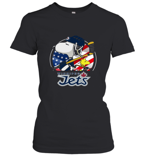 Winnipeg Jets Ice Hockey Snoopy And Woodstock NHL Women's T-Shirt