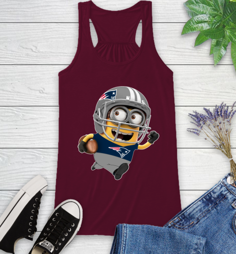 NFL New England Patriots Minions Disney Football Sports Racerback Tank 3