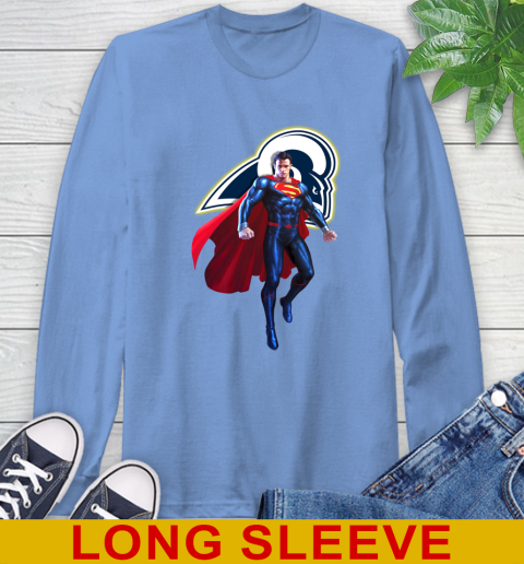NFL Superman DC Sports Football Los Angeles Rams Long Sleeve T-Shirt 11