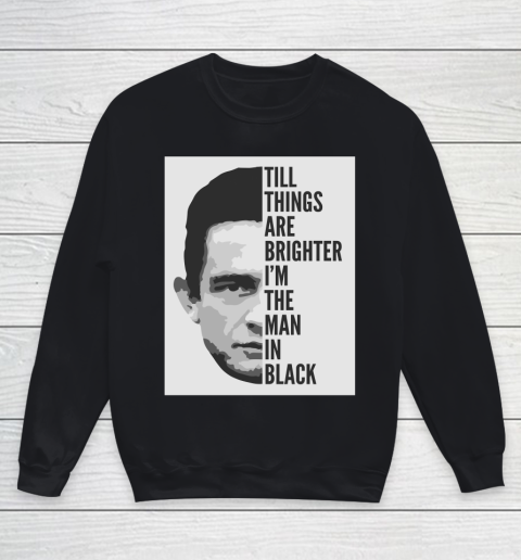 Johnny Cash  Man In Black Lyrics Youth Sweatshirt