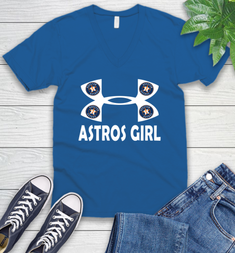 MLB Houston Astros Under Armour Baseball Sports V-Neck T-Shirt 5