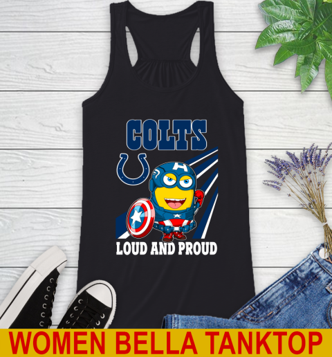 NFL Football Indianapolis Colts Captain America Marvel Avengers Minion Shirt Racerback Tank