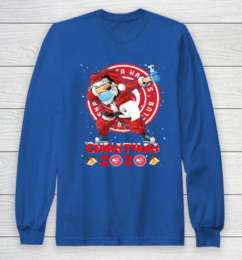 Atlanta Hawks Funny Santa Claus Dabbing Christmas 2020 NBA Long Sleeve T-Shirt 6