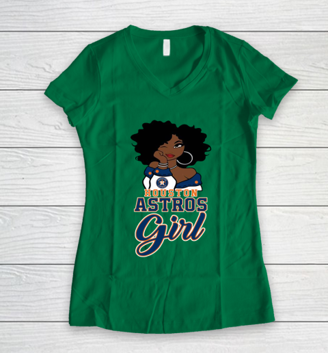 Houston Astross Girl MLB Women's V-Neck T-Shirt 5