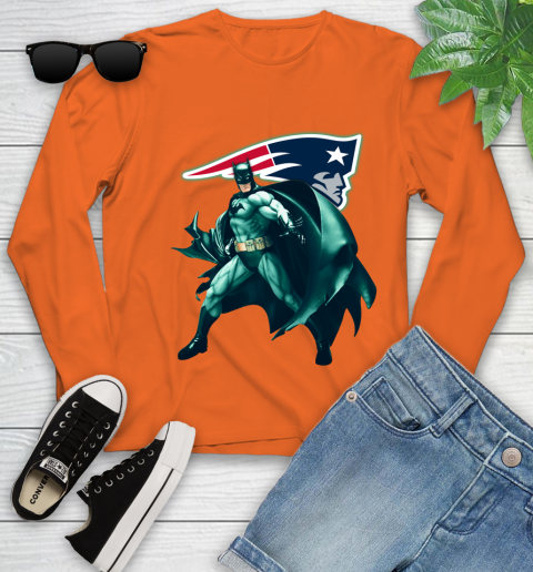 NFL Batman Football Sports New England Patriots Youth Long Sleeve 4