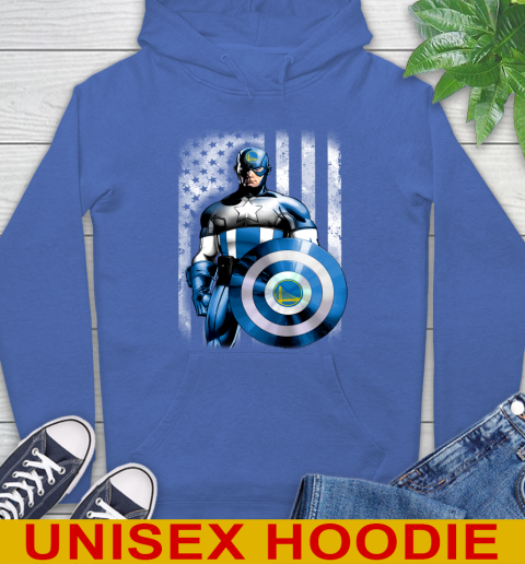 Golden State Warriors NBA Basketball Captain America Marvel Avengers American Flag Shirt Hoodie 9