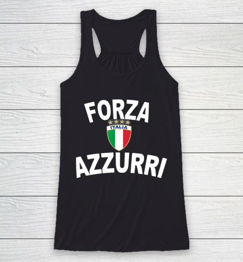 Italy Forza Azzurri Soccer Jersey Italia Flag Football Racerback Tank