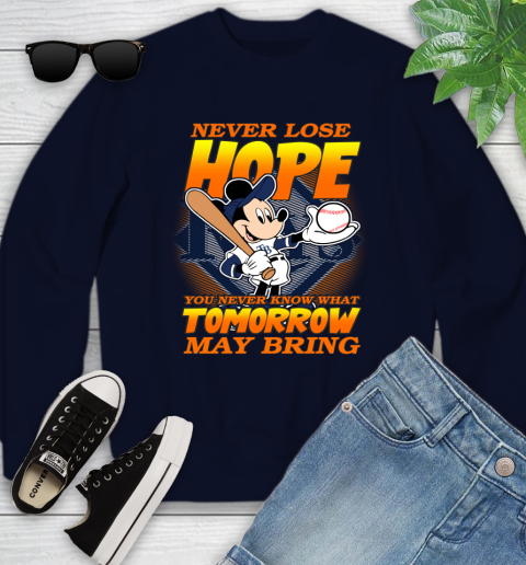 Tampa Bay Rays MLB Baseball Mickey Disney Never Lose Hope Youth Sweatshirt 2