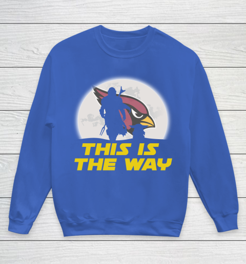 Arizona Cardinals NFL Football Star Wars Yoda And Mandalorian This Is The Way Youth Sweatshirt 6