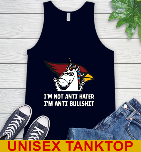 Arizona Cardinals NFL Football Unicorn I'm Not Anti Hater I'm Anti Bullshit Tank Top 3