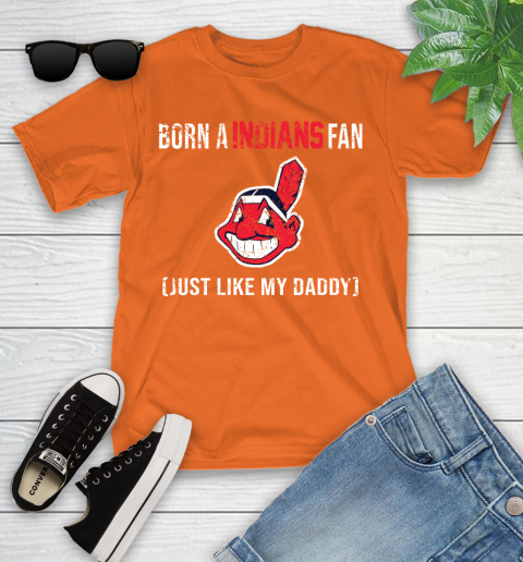 MLB Baseball Cleveland Indians Loyal Fan Just Like My Daddy Shirt Youth T-Shirt 8