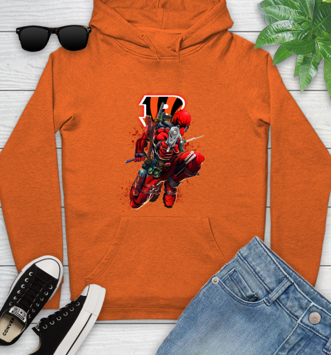 NFL Deadpool Marvel Comics Sports Football Cincinnati Bengals Youth Hoodie 5