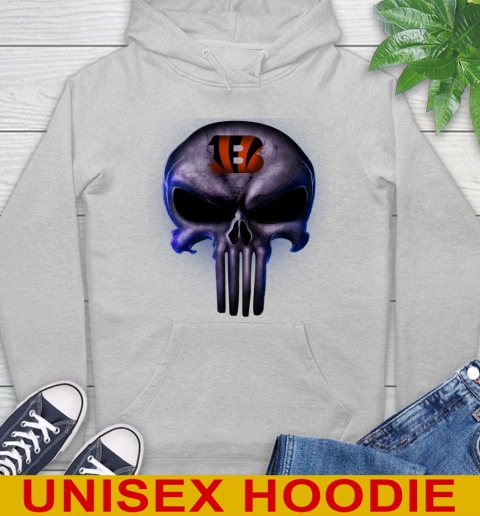 Cincinnati Bengals NFL Football Punisher Skull Sports Hoodie 6