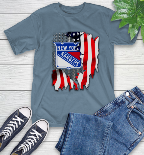 New York Rangers NHL Hockey American Flag T-Shirt 8