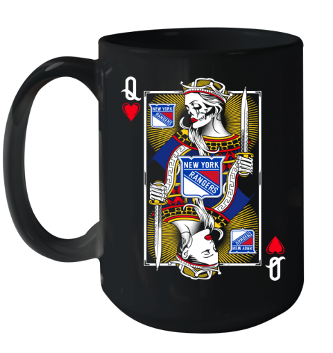 NHL Hockey New York Rangers The Queen Of Hearts Card Shirt Ceramic Mug 15oz