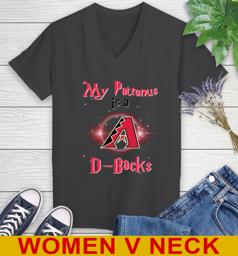 MLB Baseball Harry Potter My Patronus Is A Arizona Diamondbacks Women's V-Neck T-Shirt 8