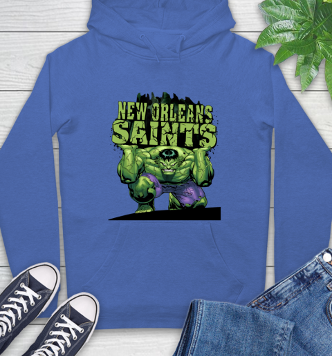 New Orleans Saints NFL Football Incredible Hulk Marvel Avengers Sports Hoodie 9