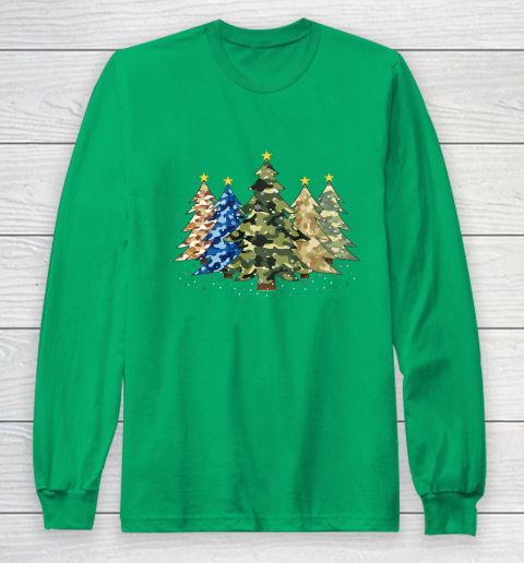 Camo Print Christmas Trees with Camouflage Print Xmas Long Sleeve T-Shirt 4