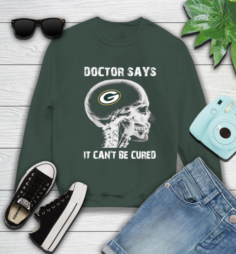 NFL Green Bay Packers Football Skull It Can't Be Cured Shirt Sweatshirt 12